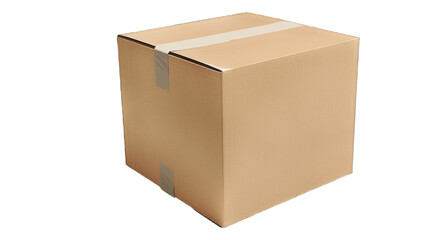 Cardboard box. Transparent background or PNG file.
