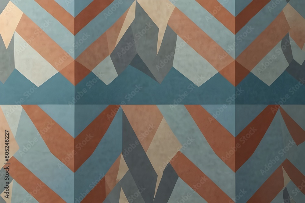 Poster seamless geometric zigzag lines chevron light blue pattern generative ai