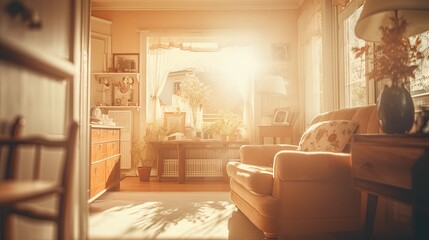 soft blurred bright interior home