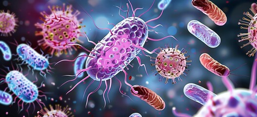 A labeled illustration showcasing different types of sepsis bacteria