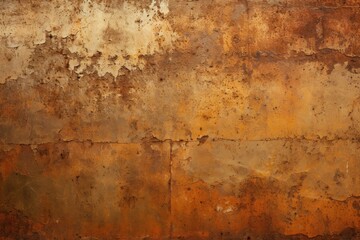 Uneven Rusty sheet background. Damaged rough metal orange texture. Generate ai