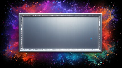 Obraz premium artwork glitter silver border