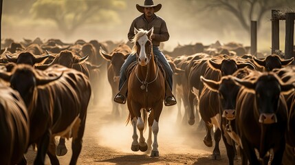 Obraz premium herd ranch cow farm