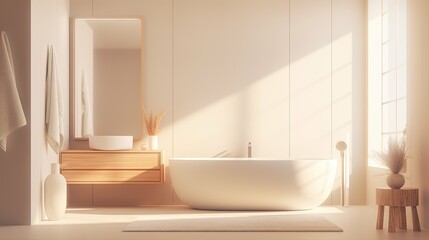 minimalist blurred mid-century modern interior