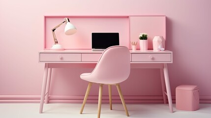 room pink laptop desk