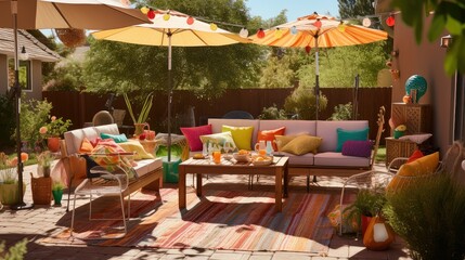 Fototapeta premium colorful sunny patio