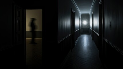 dimly blurred dark home interior