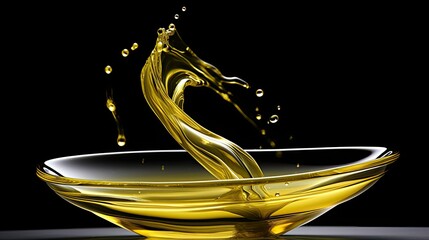 glass olive oil pouring
