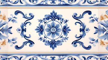 blue floral ornament