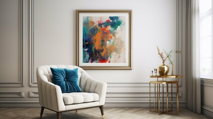 vibrant blurred modern vintage interior art frame