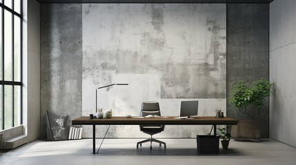 rough gray office interior wall