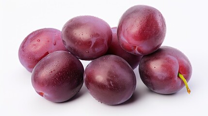 ripe purple plum isolated