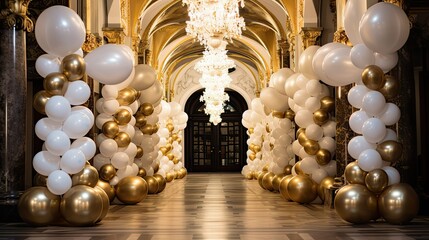 decorations gold and silver balloons