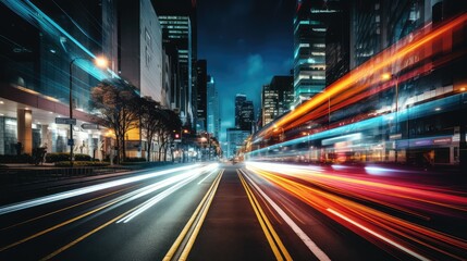 Obraz premium night streaking lights