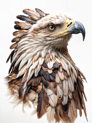 A Painting of a Crowned Guardian: Eagle's Vigilance, Adorned in Majesty