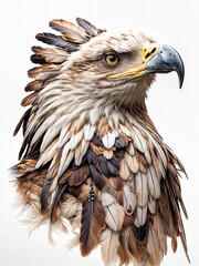 Obraz premium A Painting of a Crowned Guardian: Eagle's Vigilance, Adorned in Majesty