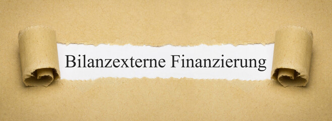 Bilanzexterne Finanzierung