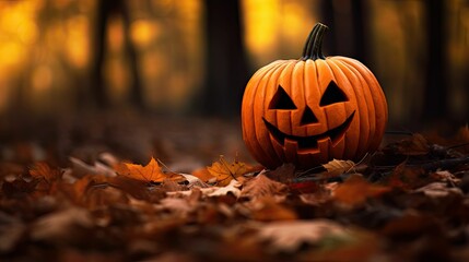 carving fall pumpkin background