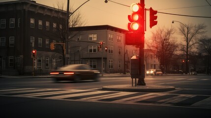 Naklejka premium road intersection stop light