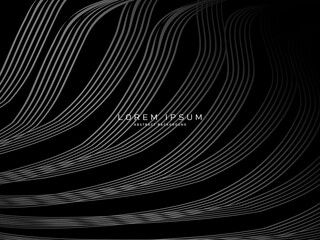 Black abstract background design. Modern pattern in monochrome colors. Premium line texture for banner, business background. Dark vector template.