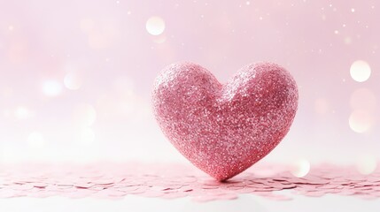 Obraz premium smaller pink glitter heart