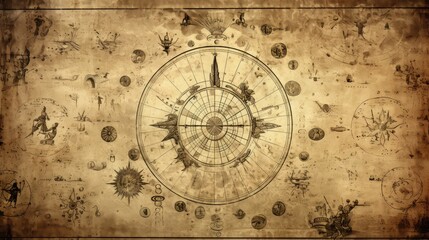 Naklejka premium planets astrology pattern