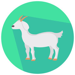 goat round flat vector icon