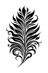 Obraz premium Botanical black and white pattern. For use on tattoos, posters, textiles, T-shirt printing. Generated by Ai