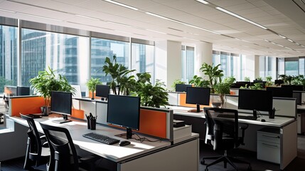 minimalist cubicle office interior