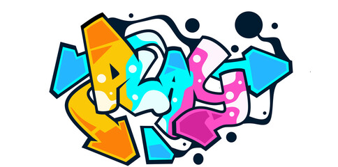 Play word graffiti text font sticker © AM2094