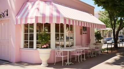 charming pink awning