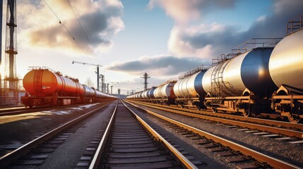 Naklejka premium train oil and gas terminal