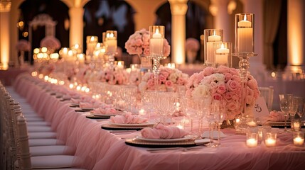 reception pink wedding