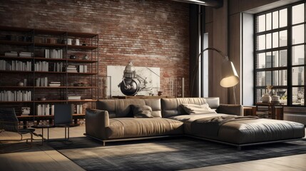 brick modern condo interior