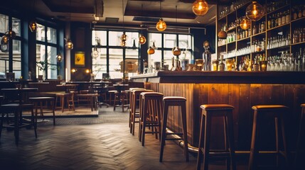 bar blurred pub interior - Powered by Adobe