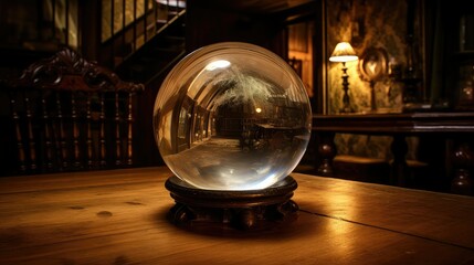 table blurred witches house interior