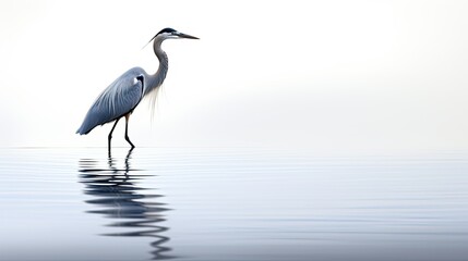 shallow blue heron white background
