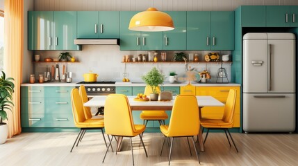 Fototapeta premium sleek mid century interior