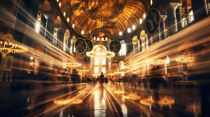 architecture blurred hagia sophia interior