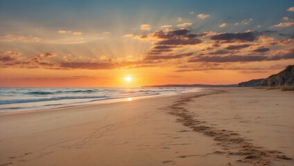 Obraz premium sunset at the beach
