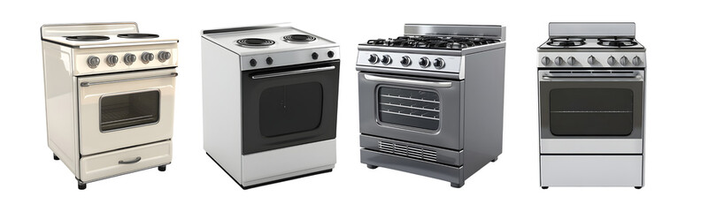 Pack of Big Oven for Kitchen on Transparent background - Ai Generated