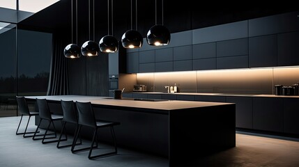 Obraz premium moody dark home interior