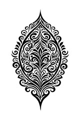 Obraz premium Botanical black and white pattern. For use on tattoos, posters, textiles, T-shirt printing. Generated by Ai