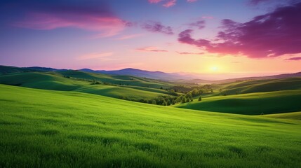 Obraz premium hillside purple green gradient