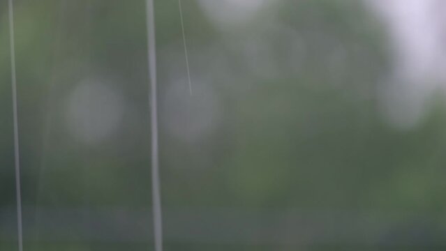 Chuva a cair com o fundo desfocado