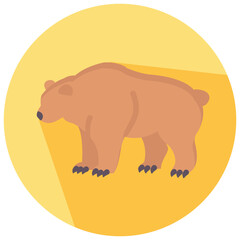 bear round flat vector icon