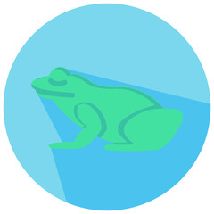 frog round flat vector icon
