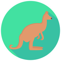 kangaroo round flat vector icon