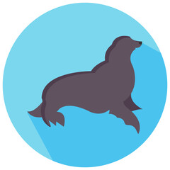 seal round flat vector icon