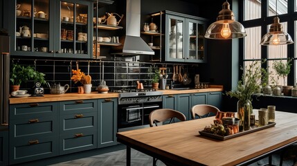 material dark gray kitchen